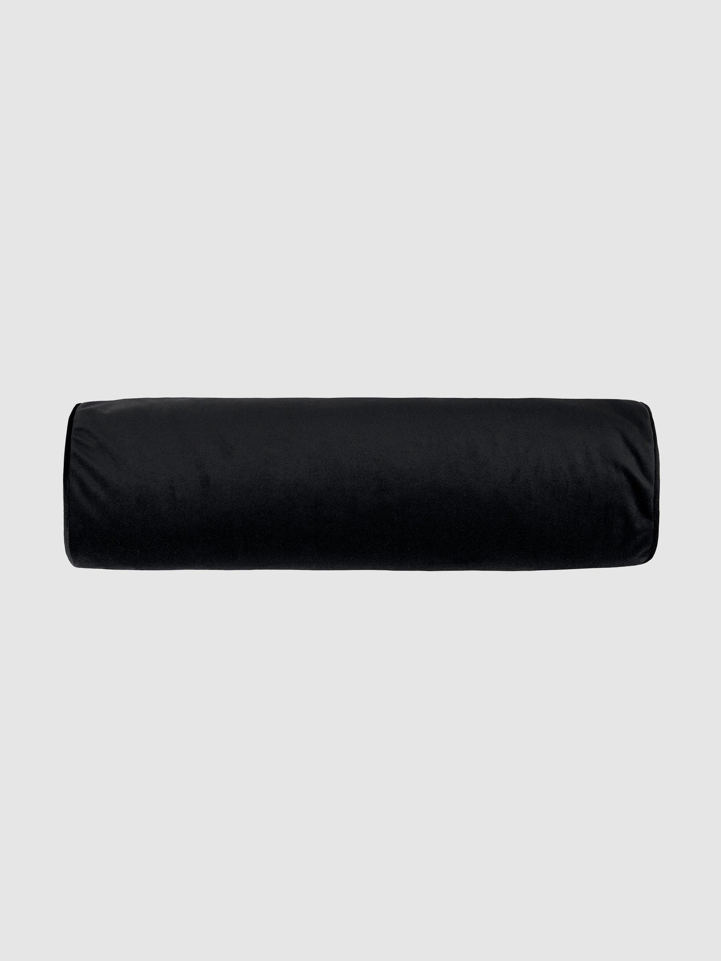 Velvet Bolster Cushion – Black (18 x 60 cm)