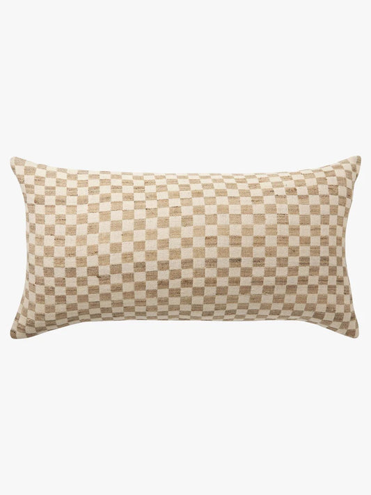 Wool & Silk Lumbar Cushion | Chalk & Oatmeal