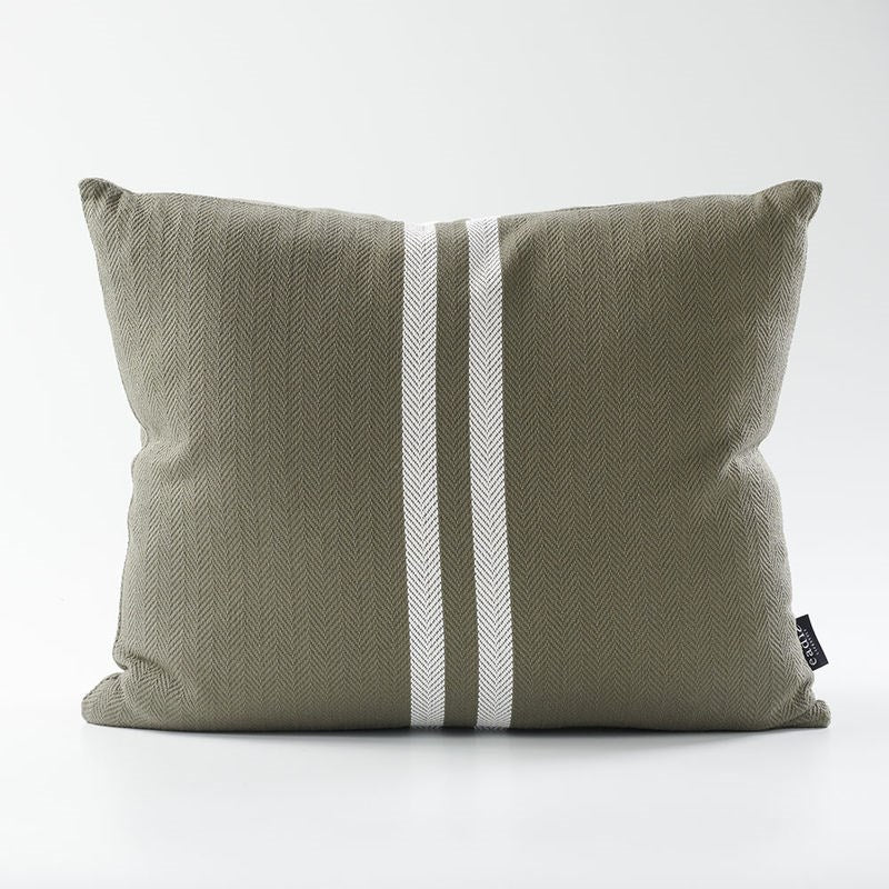 Simpatico Cushion | Khaki & White