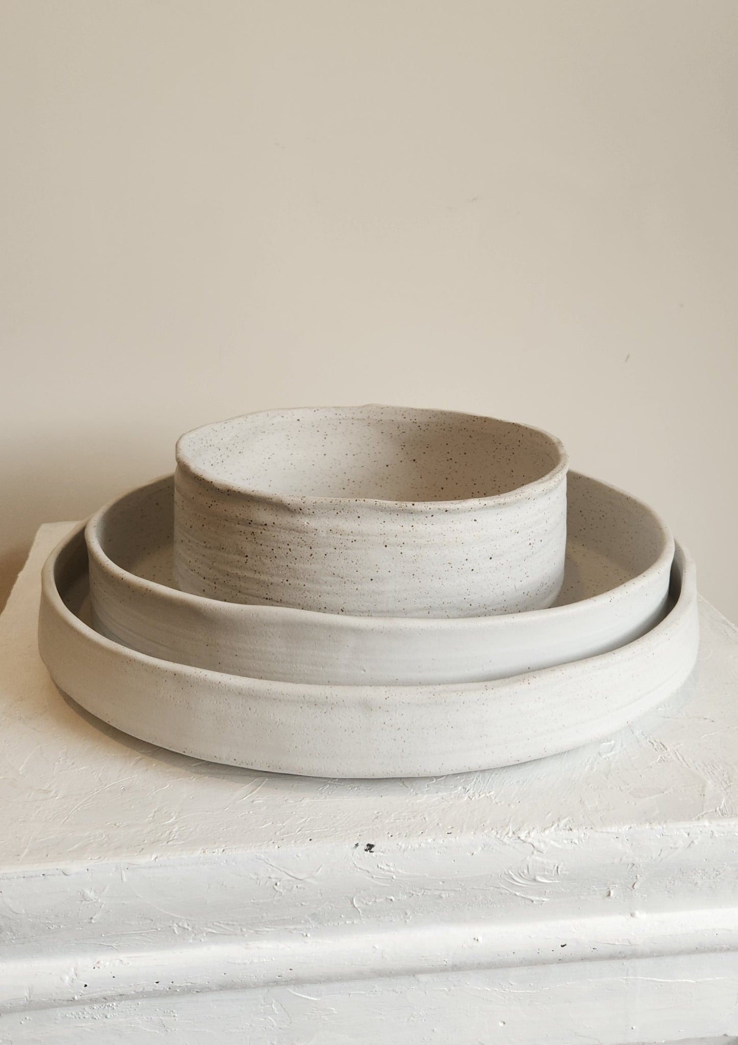 Organic Stoneware platter | Sandy White | 34cm