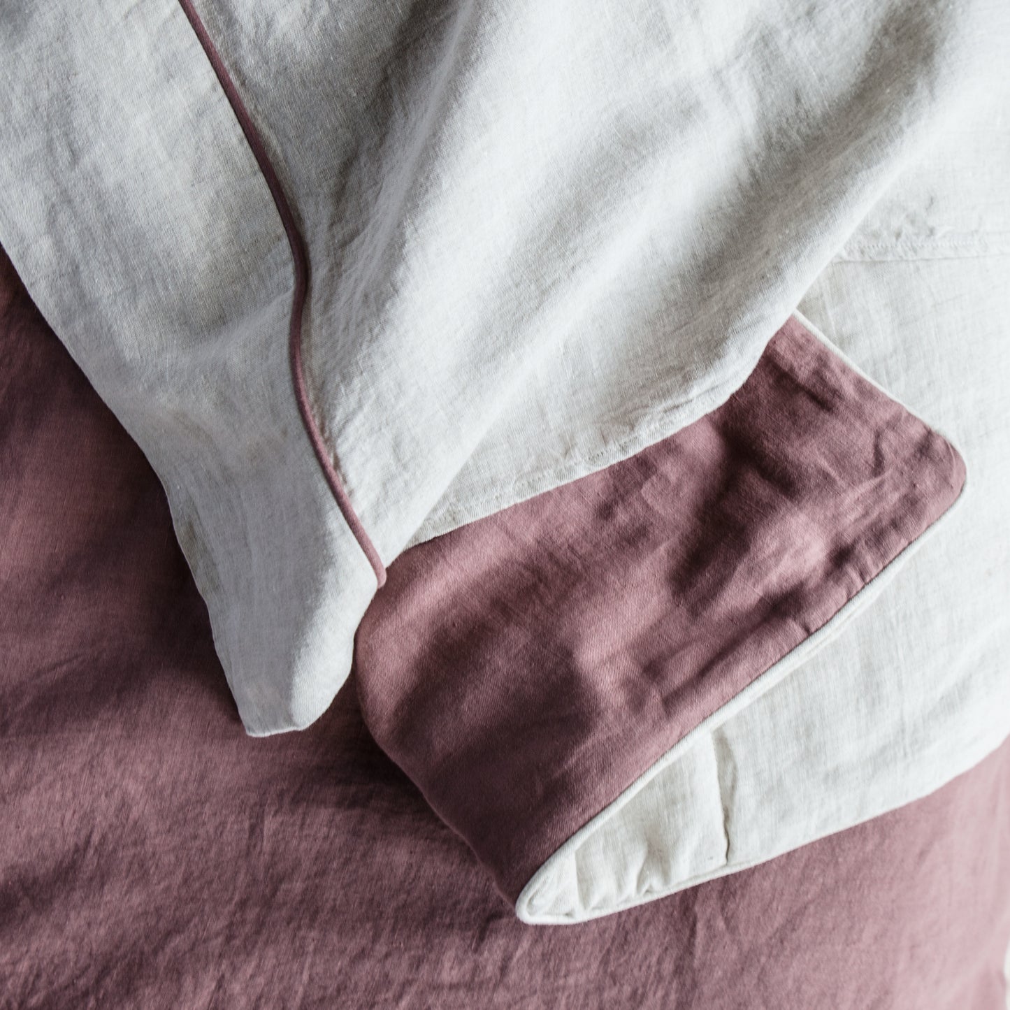 Linen Bed Cover | Vintage Pink | Made in Italy