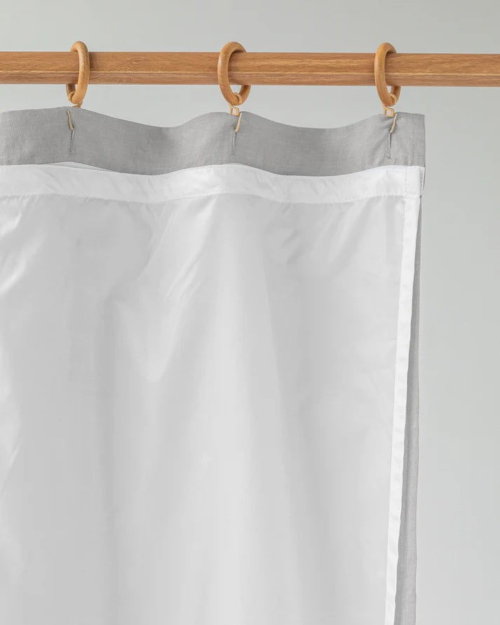 Waterproof Linen Shower Curtain - Light Grey
