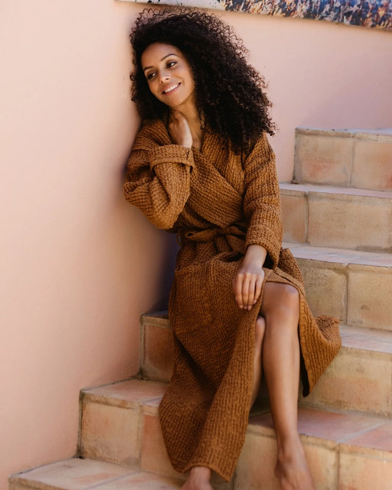 Spa Waffle Bathrobe - Cinnamon