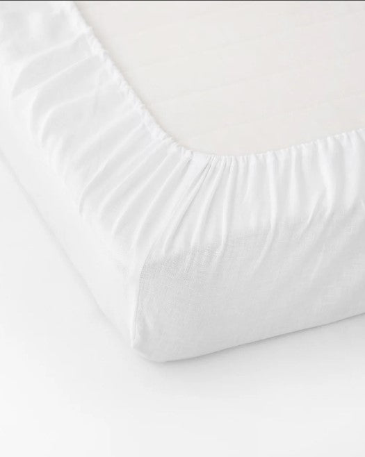 Linen Fitted Sheet | White