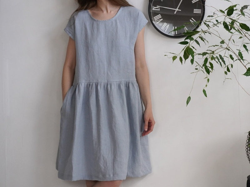 Yukon Linen Dress | Pale Blue