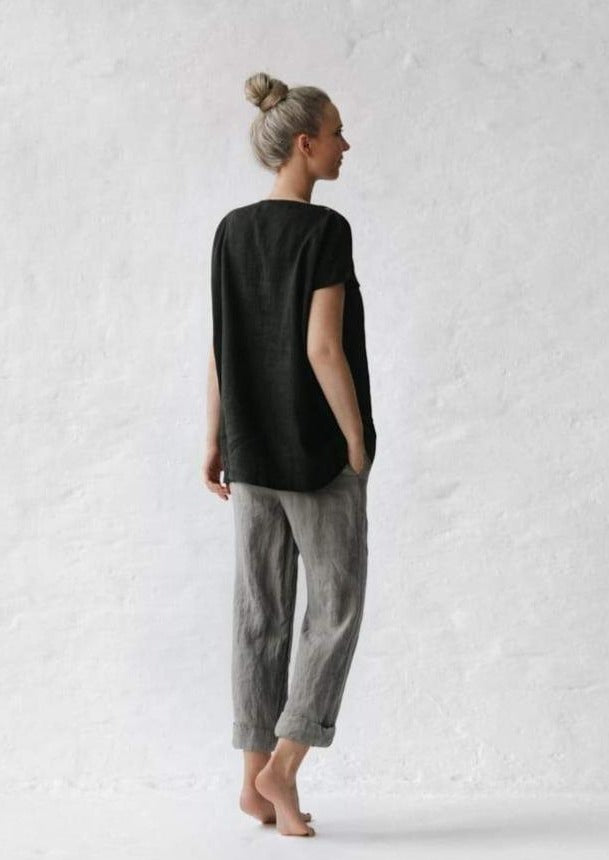 Taki Linen Pants | Grey