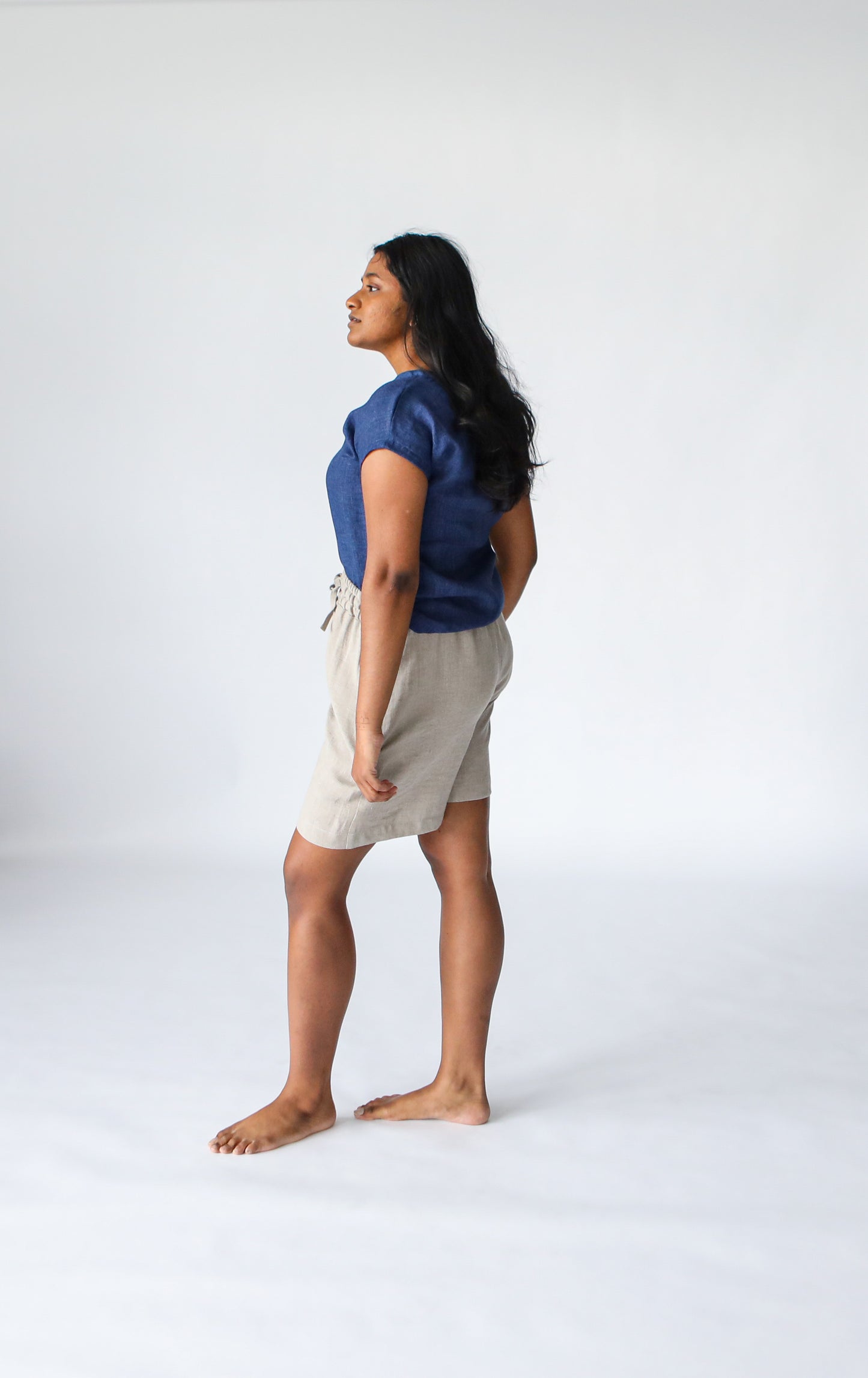 Linen T-Shirt | Denim Blue