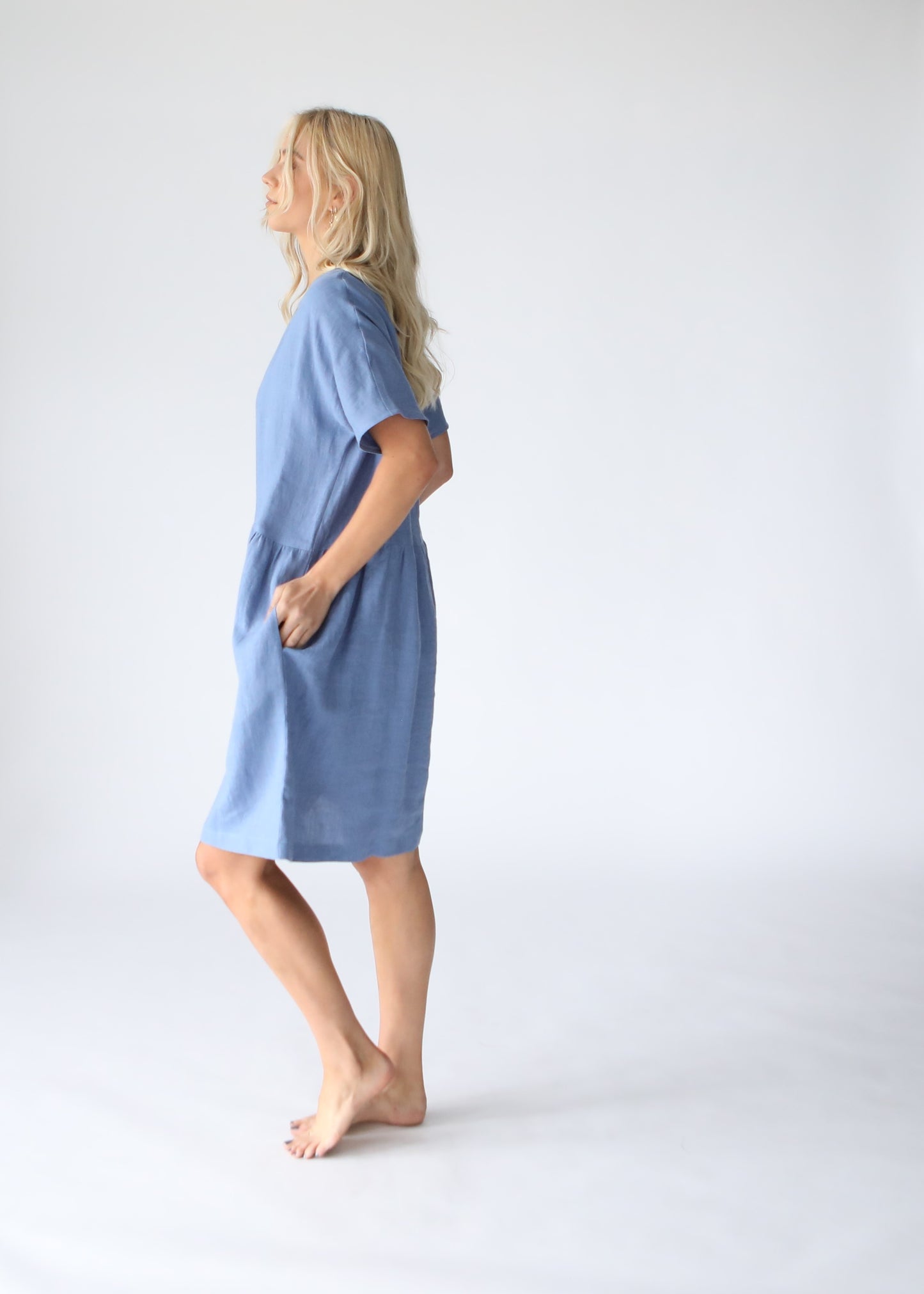 Oversized Linen Dress | Spanish Blue