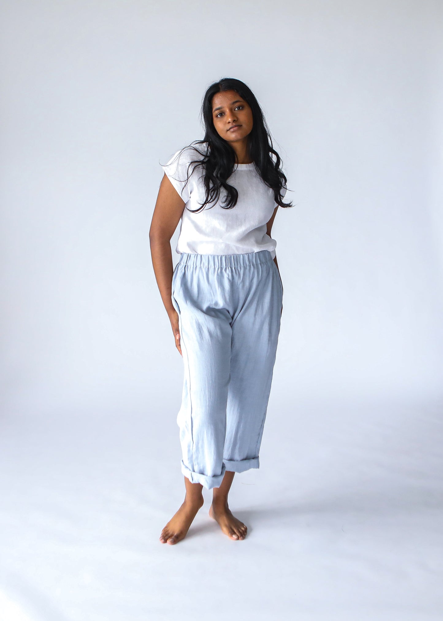 Linen Pants | Pale Blue