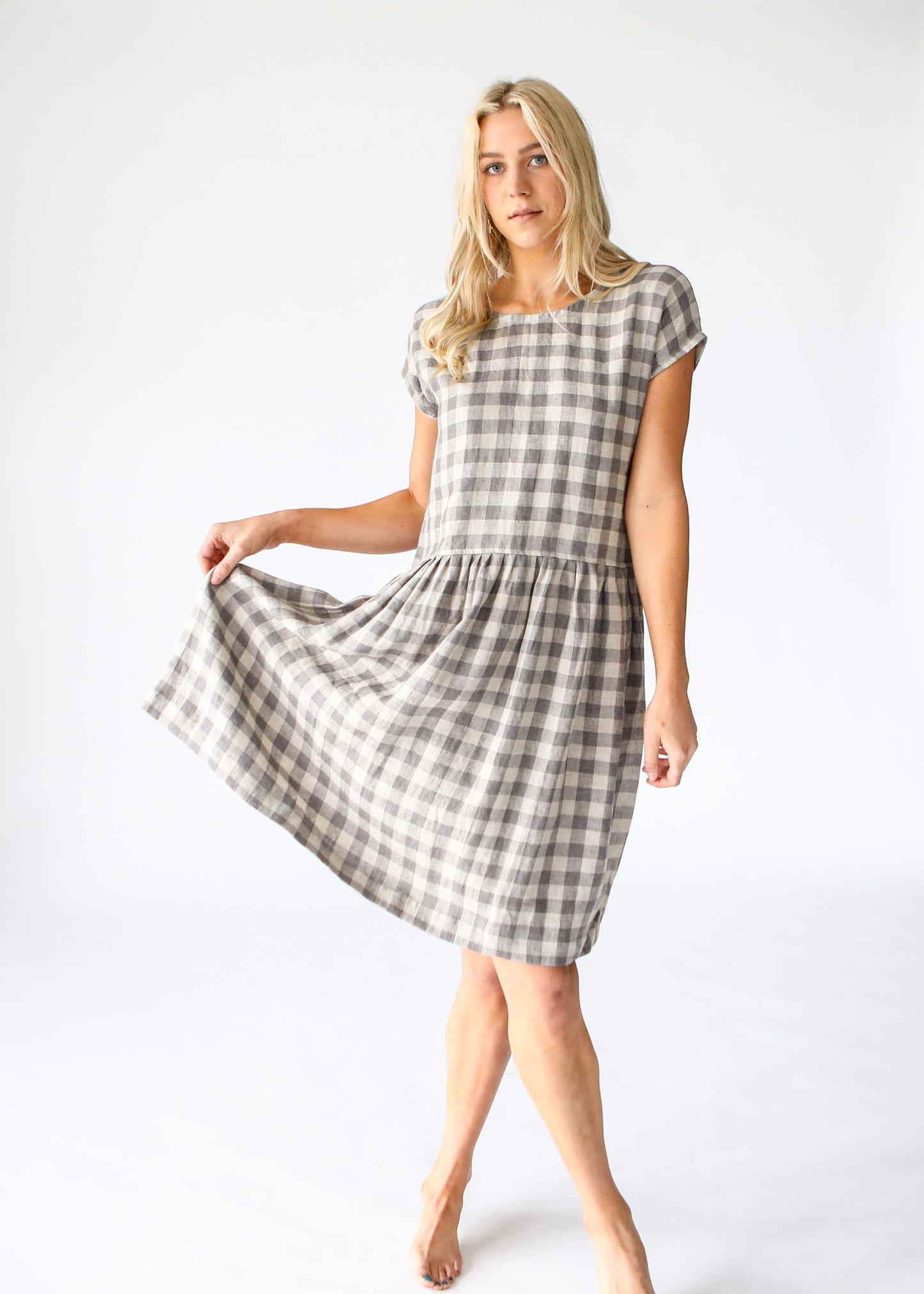 Smock Midi Linen Dress