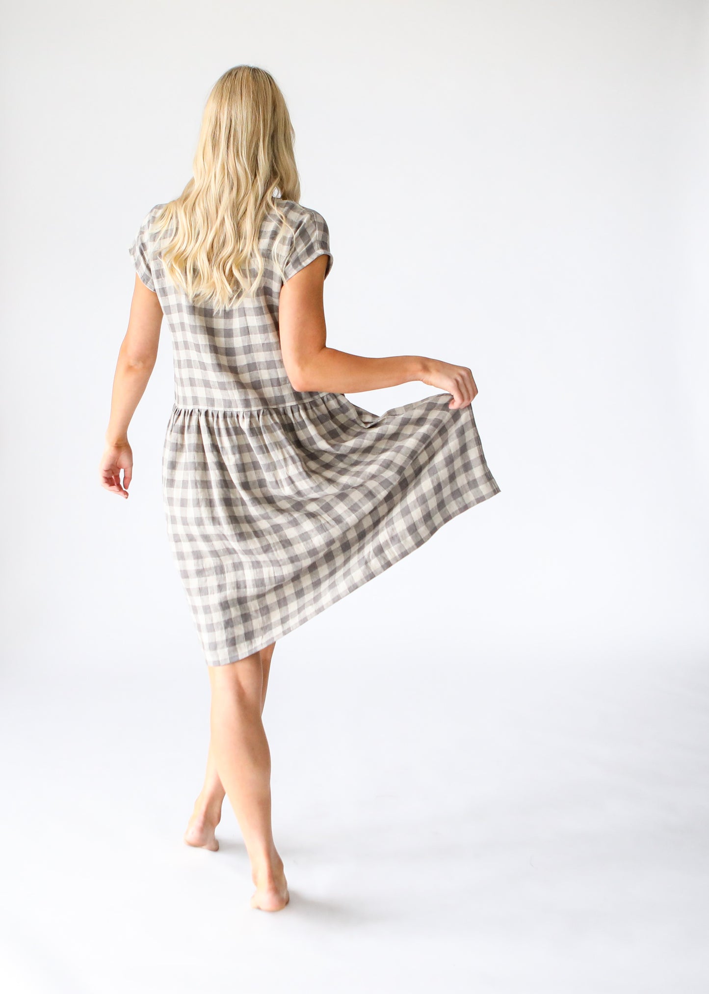 Smock Midi Linen Dress
