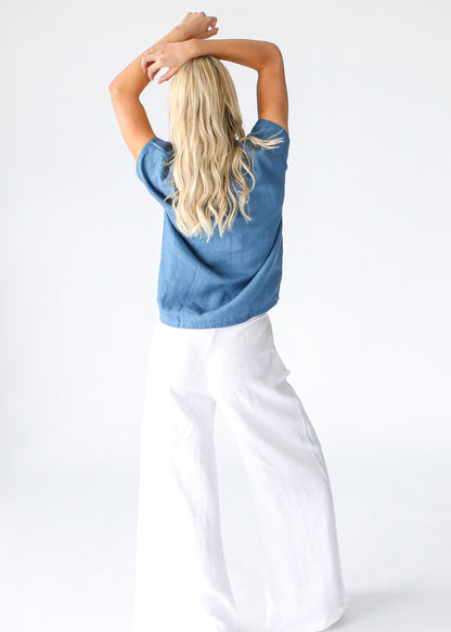 Linen T-Shirt | Blue