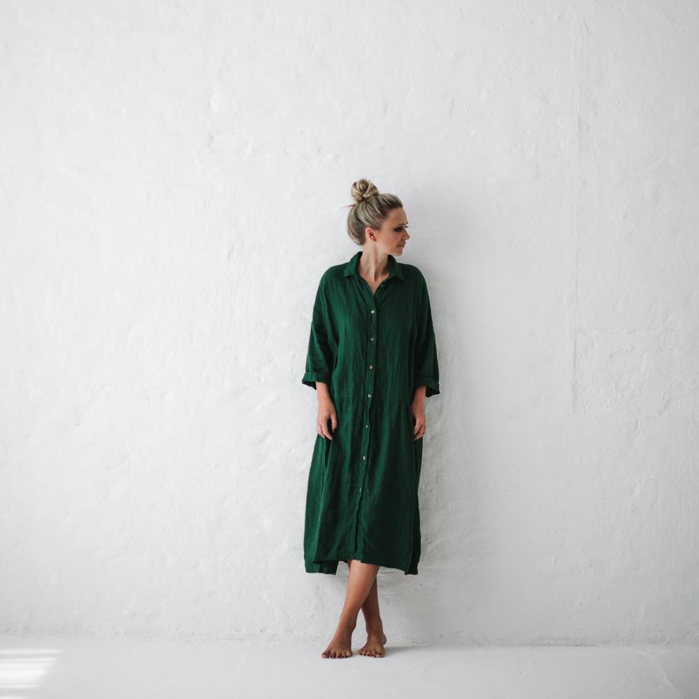 Oversized Linen Dress | Green