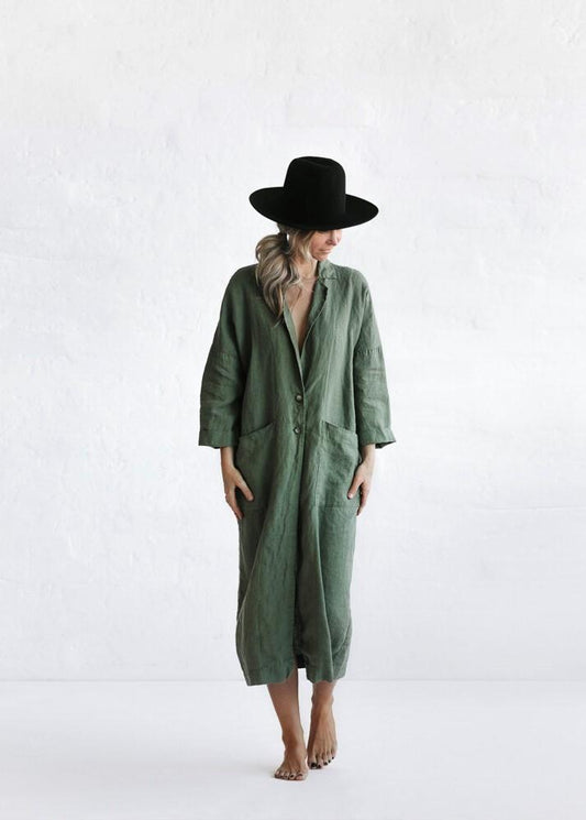 Linen Coat | Khaki