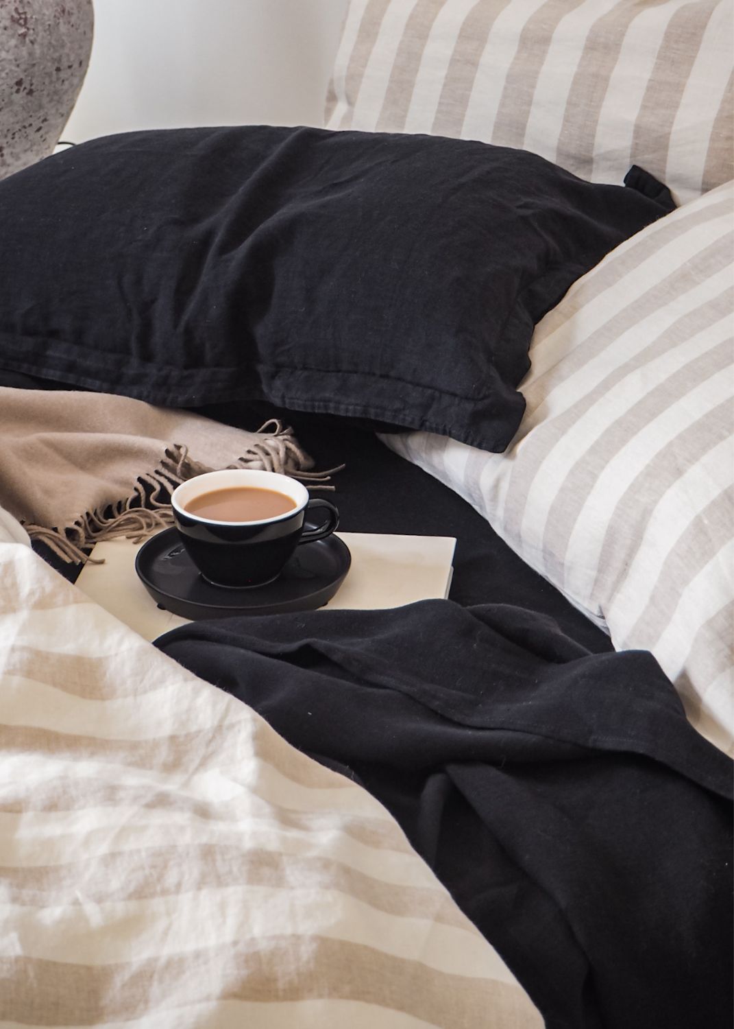 Linen Flat Sheet | Black | Made in Europe