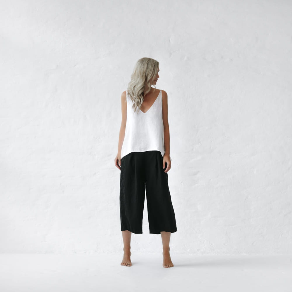 Kumiko Linen Pants | Black