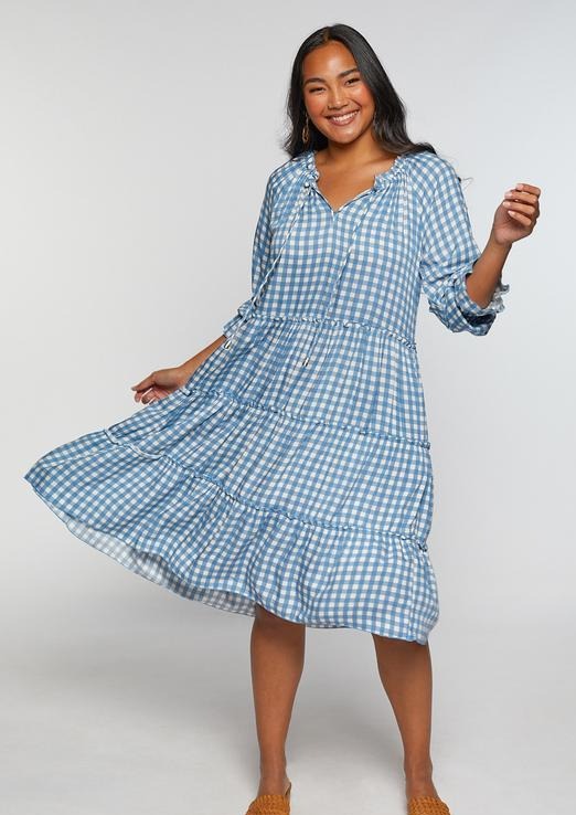 Jorja Midi Dress | Blue Gingham