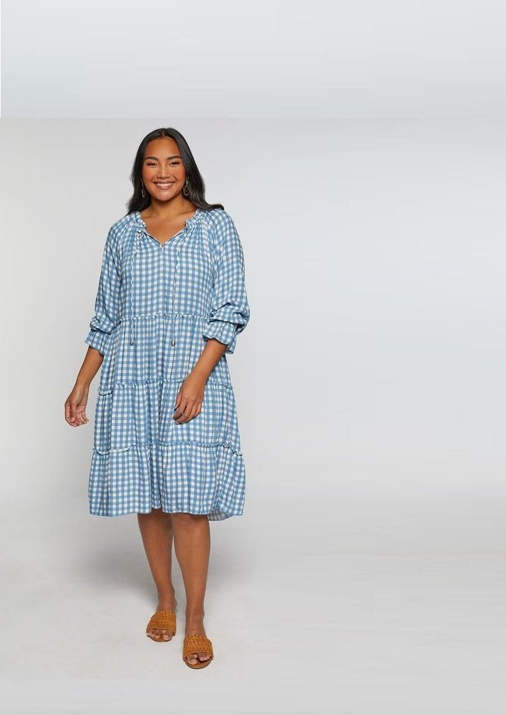 Jorja Midi Dress | Blue Gingham