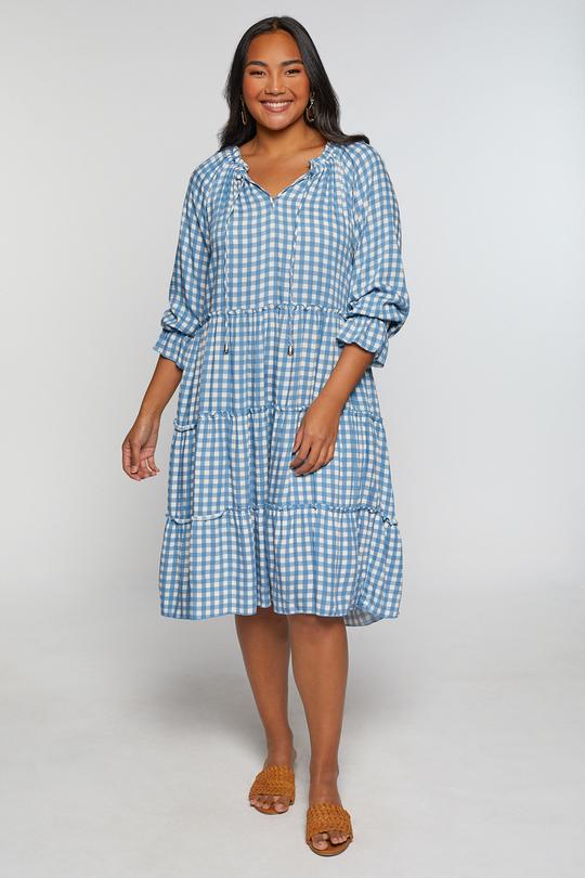 Jorja Midi Dress | Blue Gingham