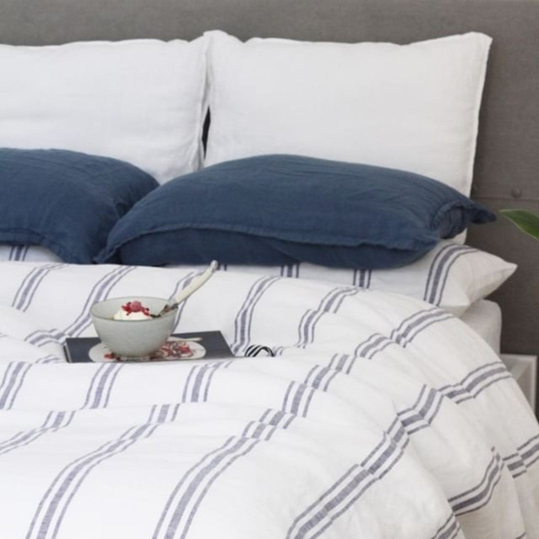 Linen Duvet Cover Set | Royal Stripe