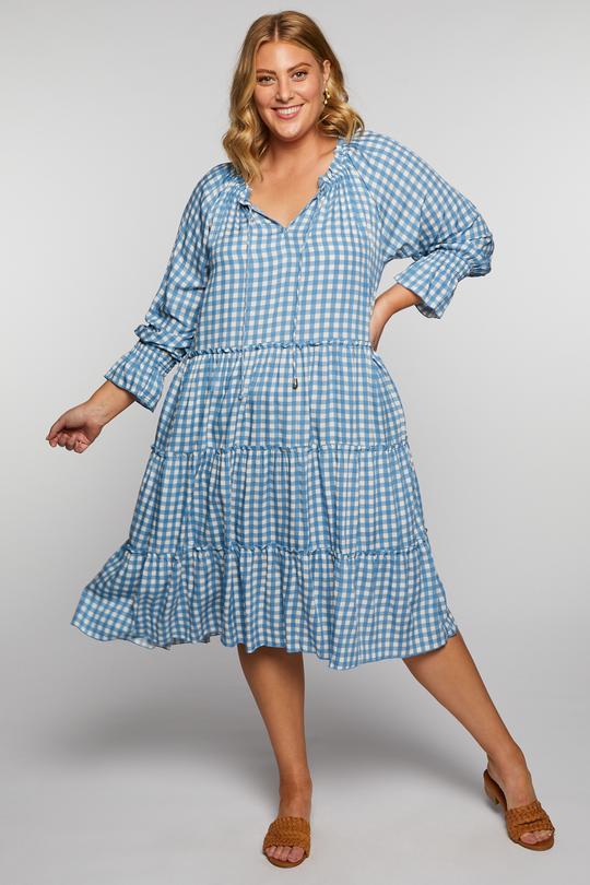 Jorja Midi Dress | Blue Gingham