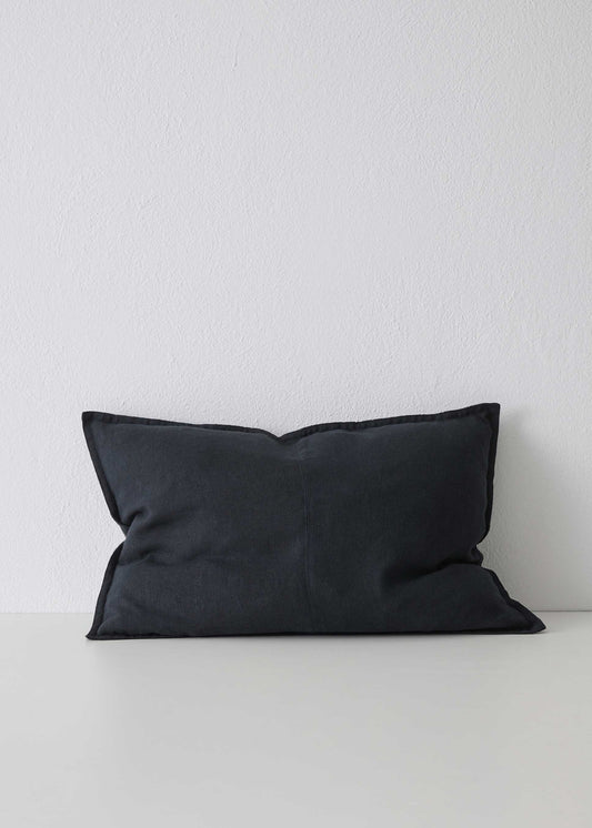 A rectangular Como linen cushion in a shadow color, displayed against a neutral background.