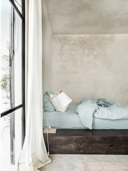 Dusky Blue Linen Duvet cover Set | Made in Europe