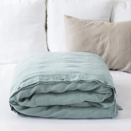 Dusky Blue Linen Duvet cover Set | Made in Europe