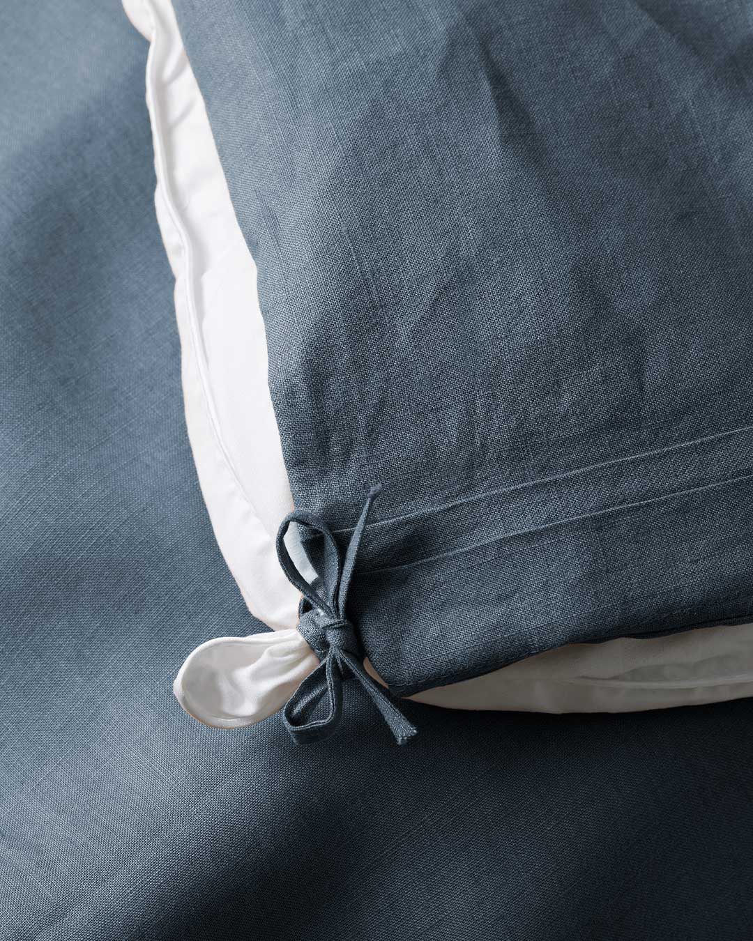 French Flax Linen Flat Sheet | Denim