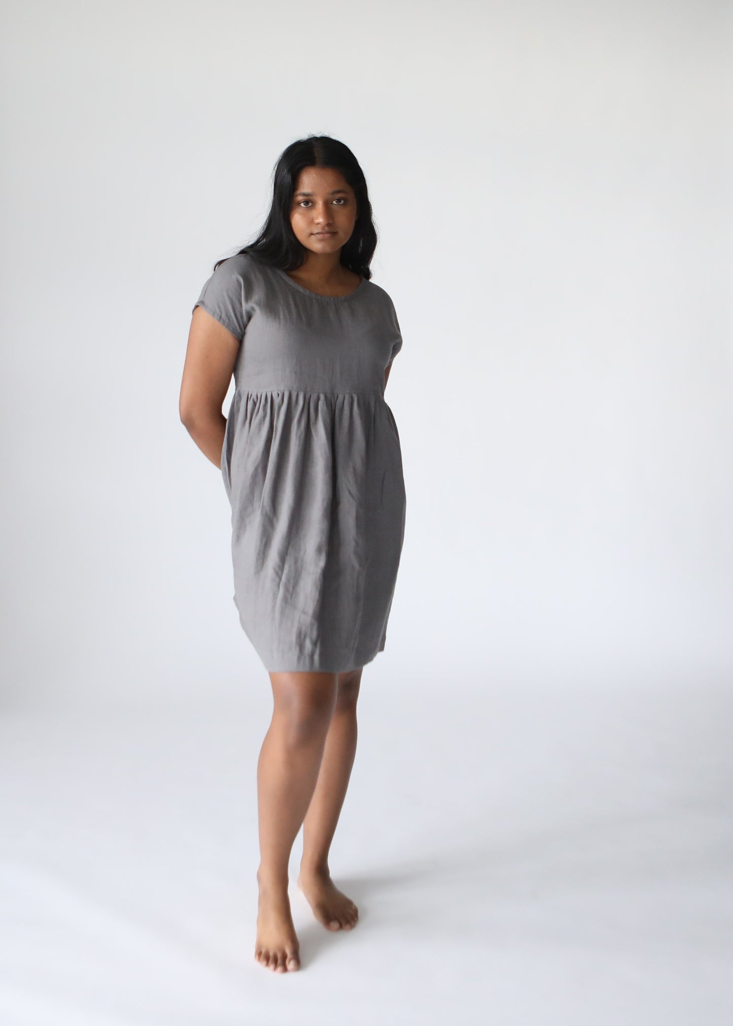 Jayne Linen Dress | Graphite