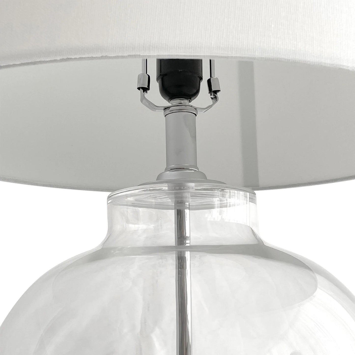 Glass Bubble Lamp with White Shade