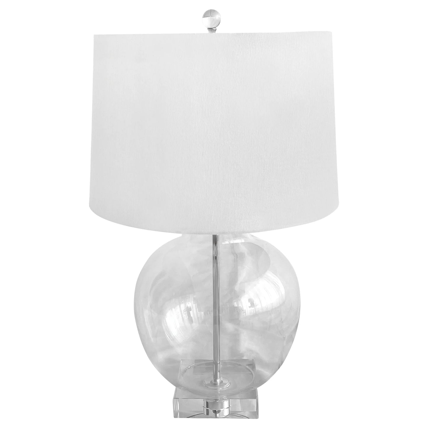 Glass Bubble Lamp with White Shade