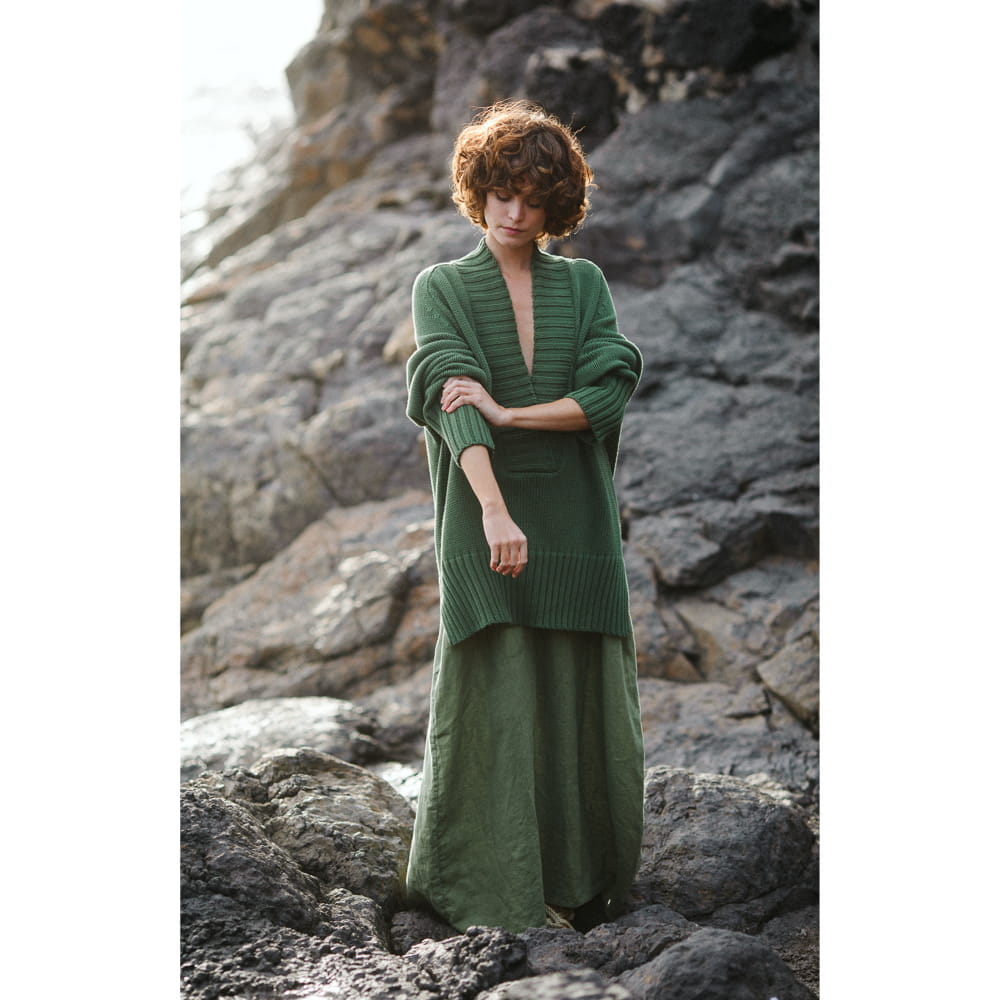V Neck Sweater | Green