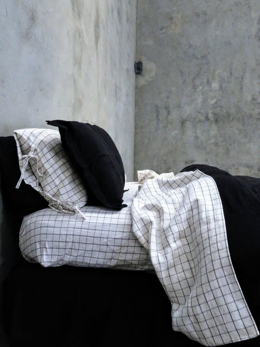 Grid Linen Sheet Set | Oeko-Tex® certified