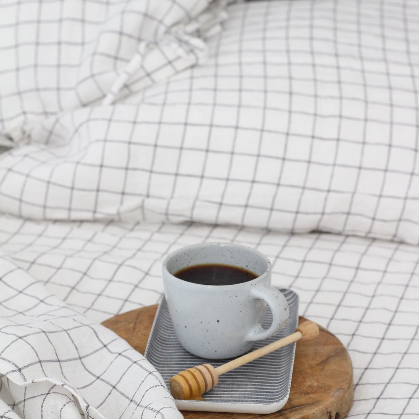 Grid Linen Duvet Cover Set | European Oeko-Tex® certified