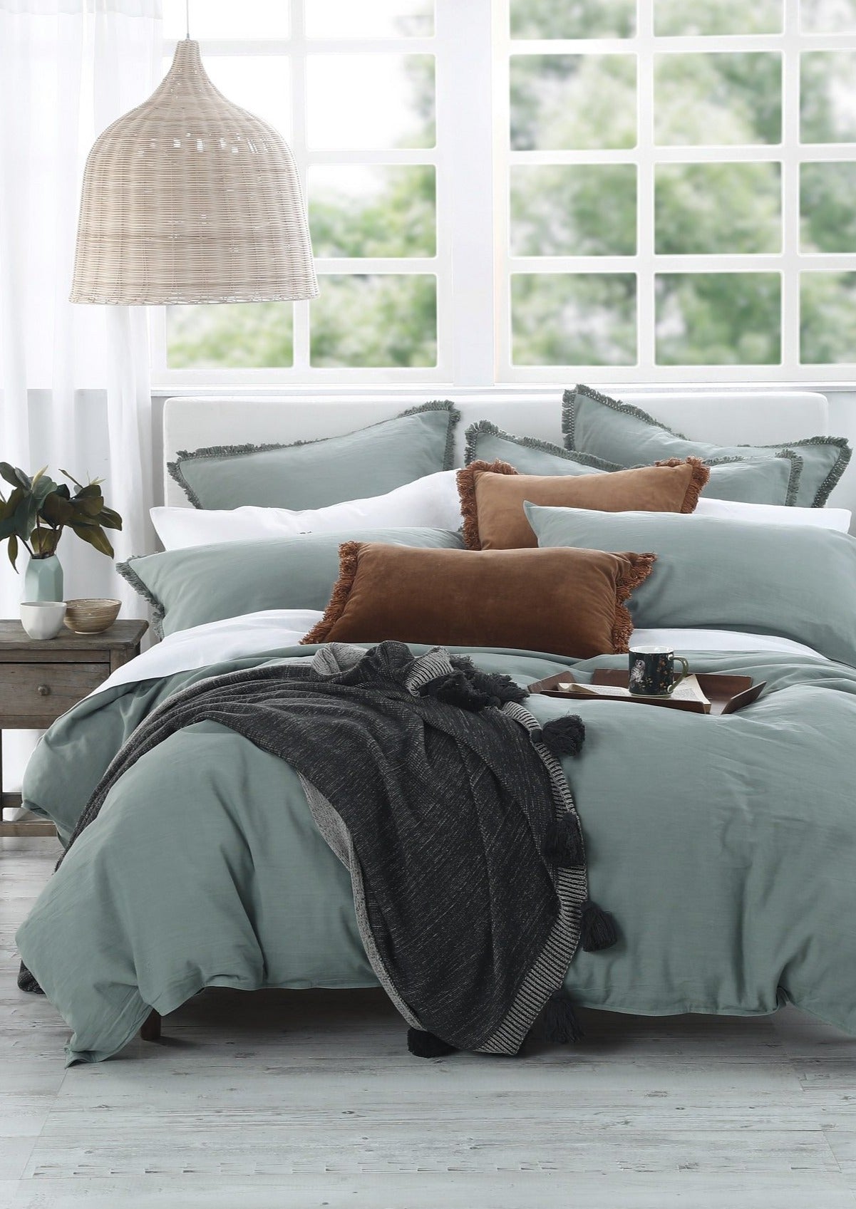 Linen Duvet Cover Set  | Seagrass