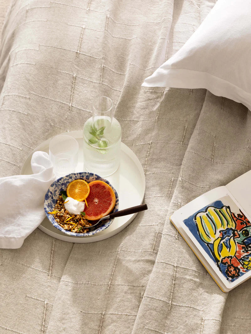 Textured Linen Bedcover | Natural