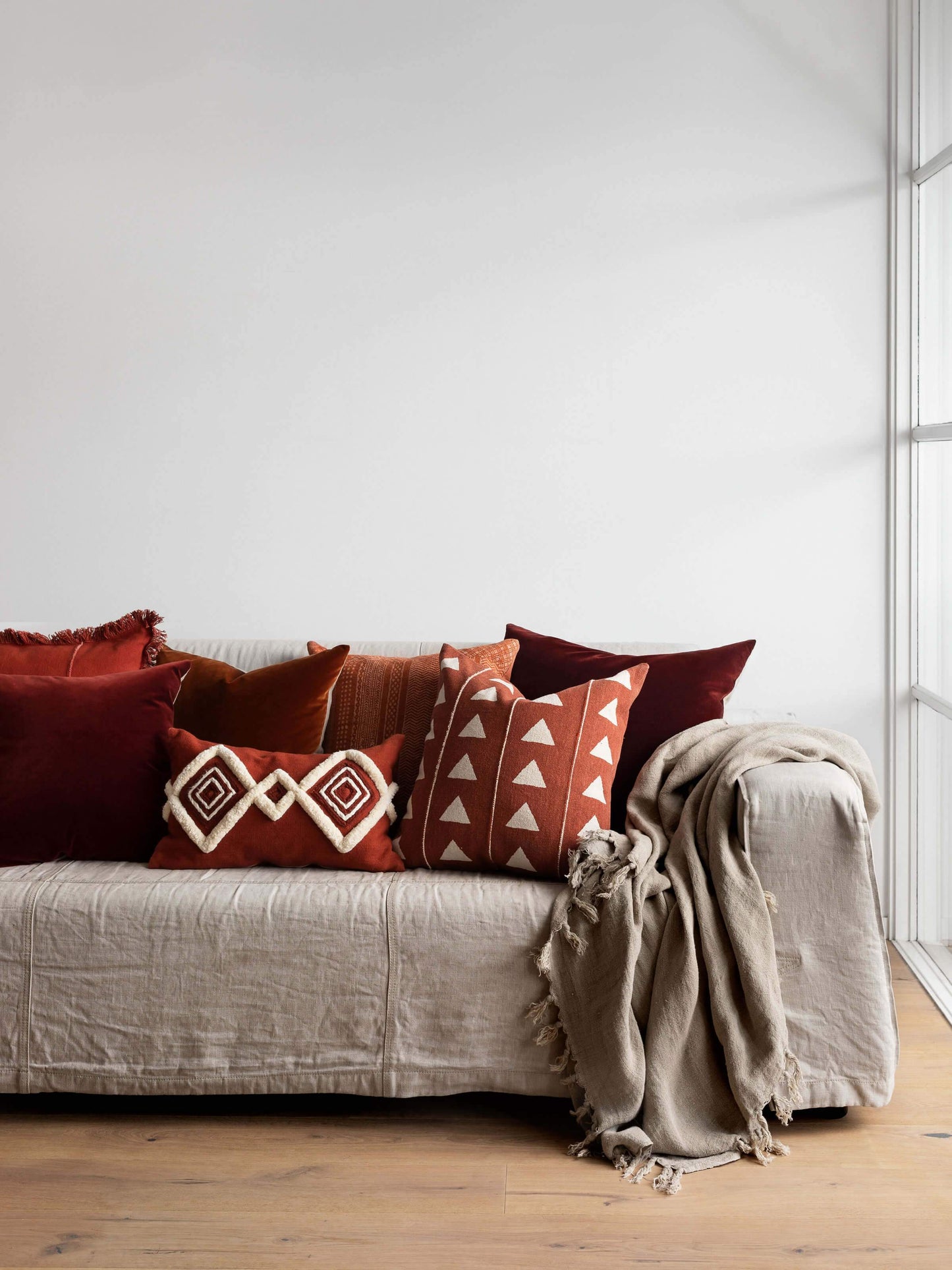 Velvet Cushion |  Rhubarb