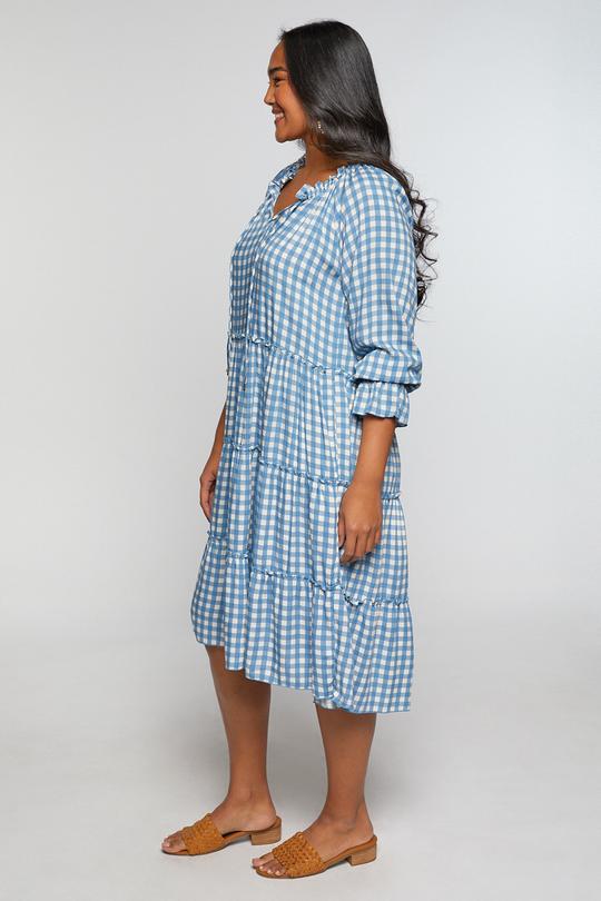 Jorja Midi Dress | Blue Gingham