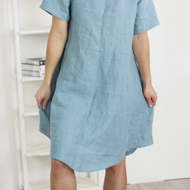 Ema Linen Dress | Sea Foam