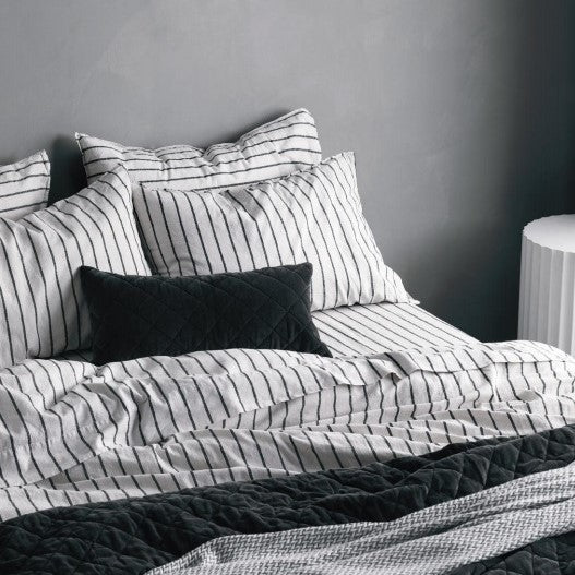 Bold Stripe Sheet Set | Charcoal