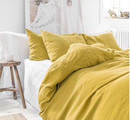 Mustard Linen Flat Sheet | Oeko-Tex® certified