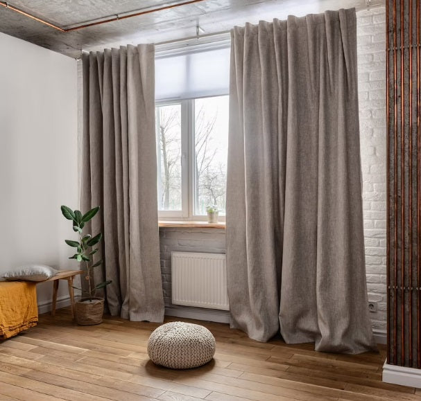 Linen Curtains - Hidden Tab Pocket (200cm wide)