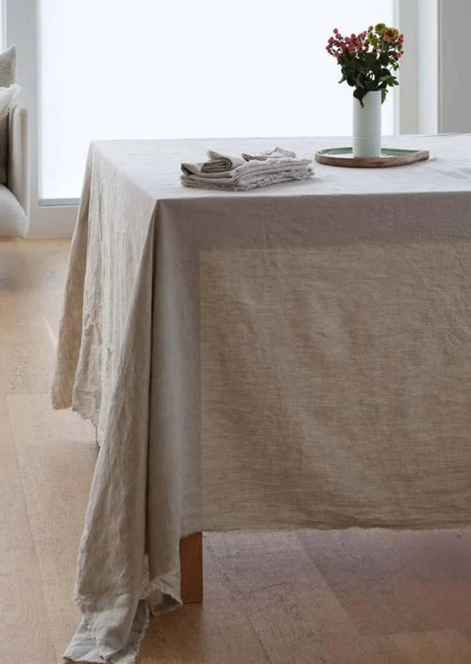 Natural Linen Tablecloth - Made in NZ