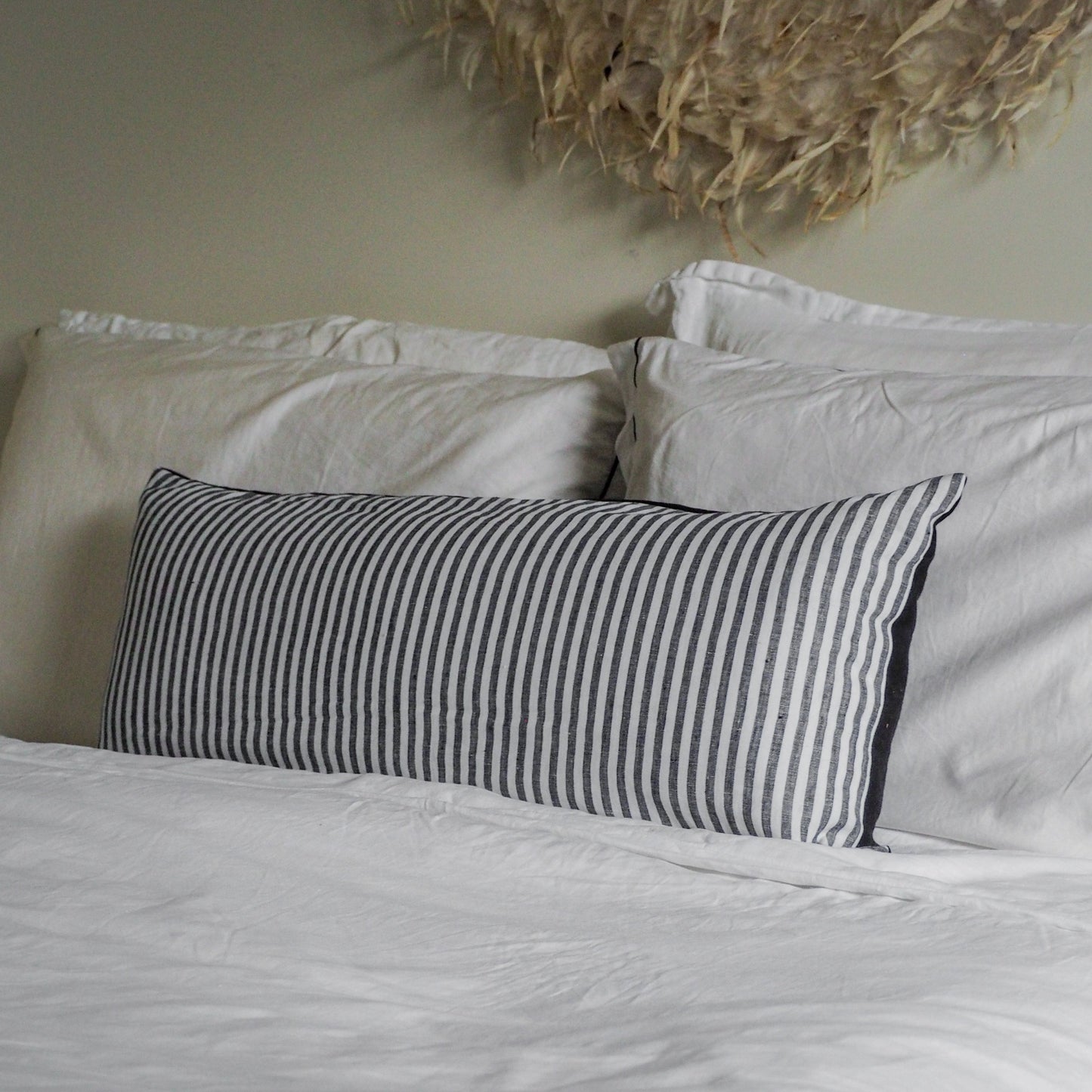 Black & White Striped Cushion | 80cm