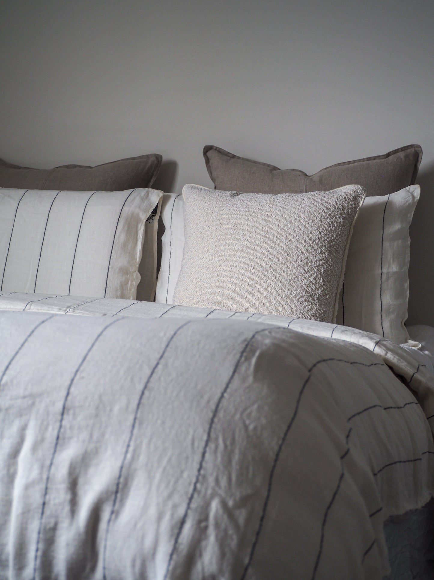 French Linen Duvet Cover | Charcoal Stripe - OEKO-TEX certified