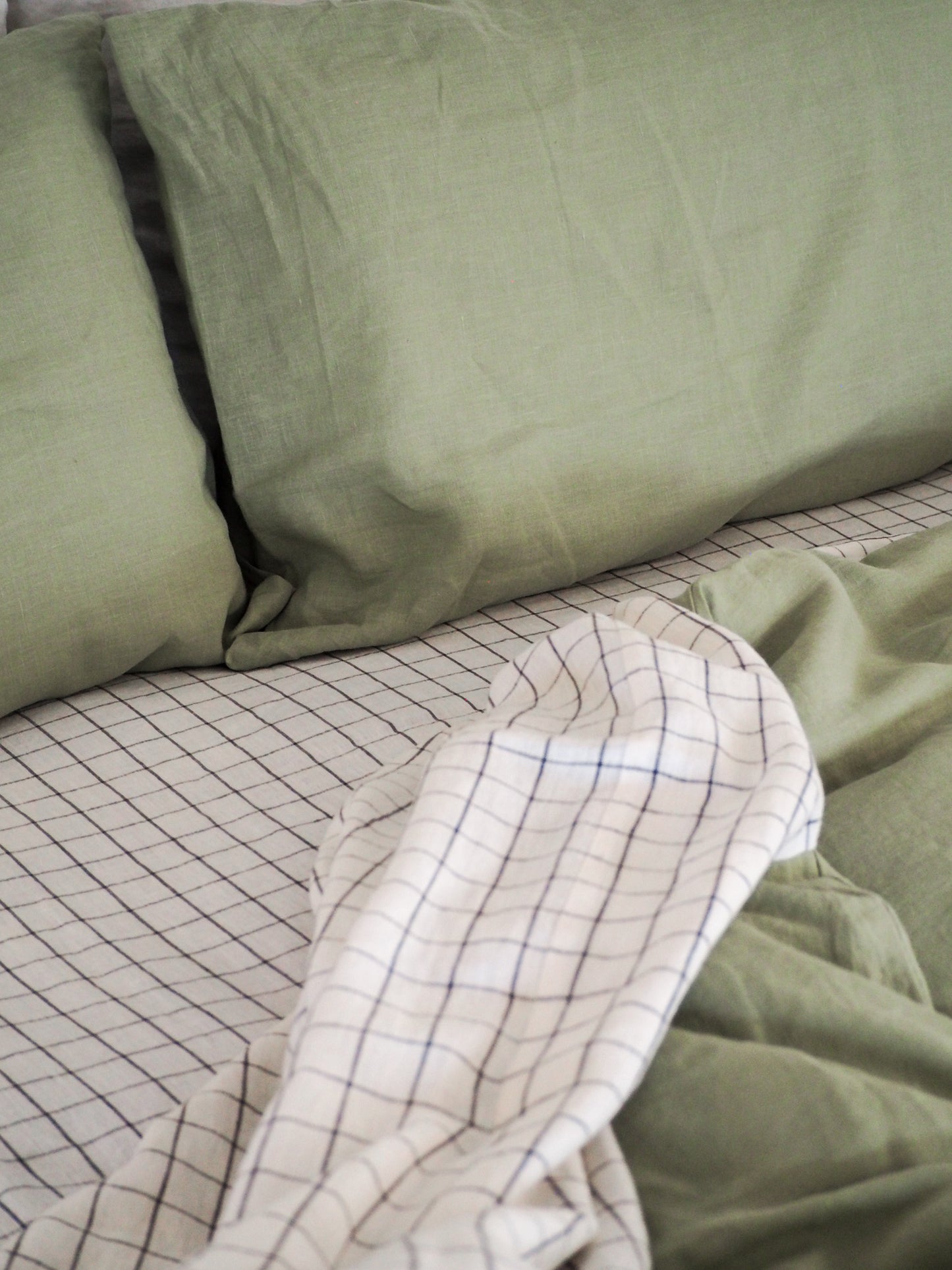 Grid Linen Sheet Set | Oeko-Tex® certified