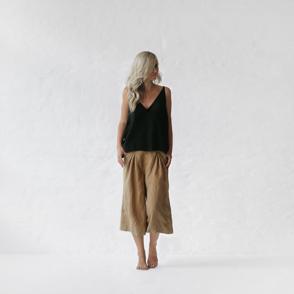 Kumiko Linen Pants | Beige
