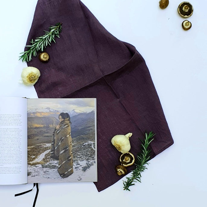 100% Pure Linen Fabric - Plum - 280cm