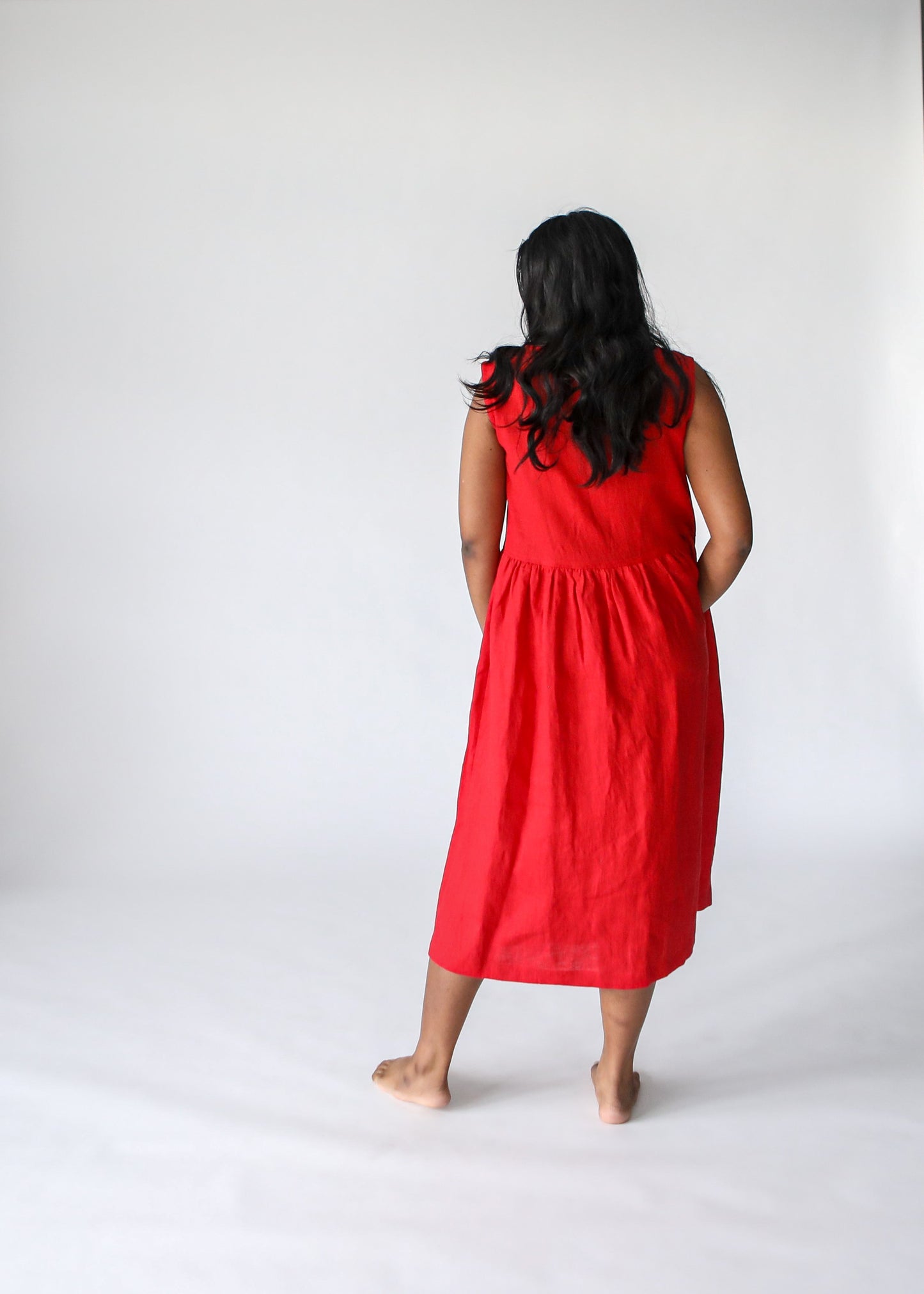 Asti Linen Dress | Red